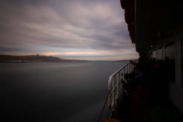 Istanbul Ferry Voyages Were Photographed Long Exposure Technique — Foto Stock