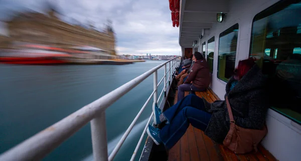 Istanbul Ferry Voyages Were Photographed Long Exposure Technique — ストック写真