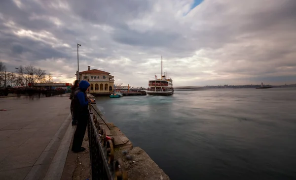 Istanbul Ferry Voyages Were Photographed Long Exposure Technique — стокове фото