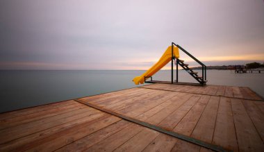 Wharf photos in the winter months in Bodrum town of Turkey were taken with the long exposure technique.