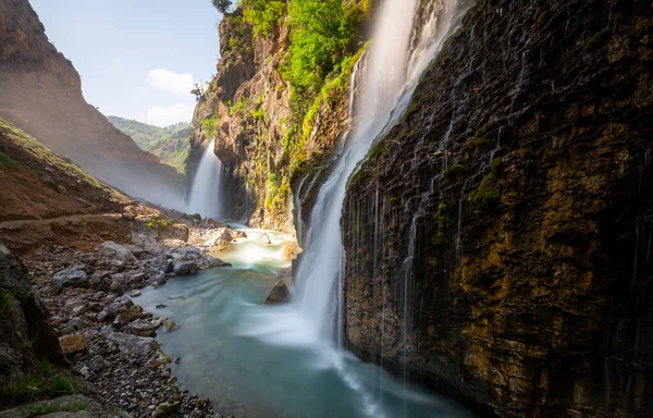 Las Cataratas Kapuzbasi Parque Nacional Aladaglar 156 Millas Sur Urgup — Foto de Stock