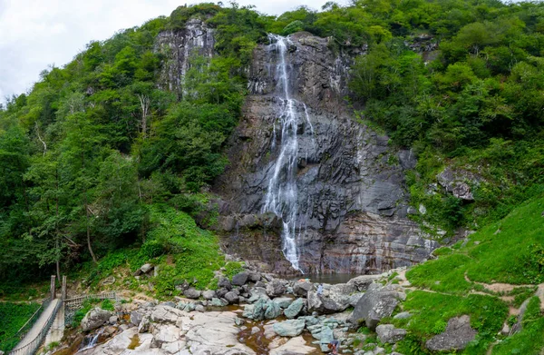 Vodopád Mencuna Jeden Nejkrásnějších Vodopádů Východního Černého Moře Turecké Vodopády — Stock fotografie