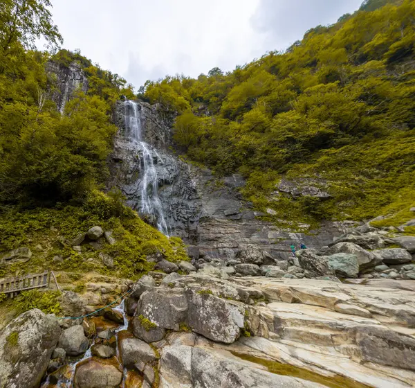 门库纳瀑布 它是东黑海最壮观的瀑布之一 土耳其的瀑布 土耳其Artvin的Arhavi区 — 图库照片