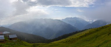 Türkiye 'nin Rize ilinde sisli günde Gito Platosu manzarası