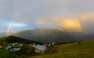 Türkiye 'nin Rize ilinde sisli günde Gito Platosu manzarası