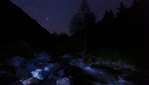 Sternenfotos Auf Alten Steinbrücken Bei Nacht — Stockfoto