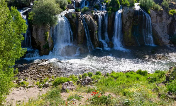 Muradiye Vízesés Egy Természetes Csoda Közelében Van Lake Kelet Anatólia — Stock Fotó