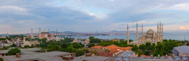 Mavi cami ve Ayasofya hava manzaralı panorama olarak fotoğraflandı
