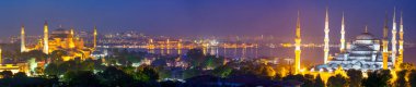Mavi cami ve Ayasofya hava manzaralı panorama olarak fotoğraflandı
