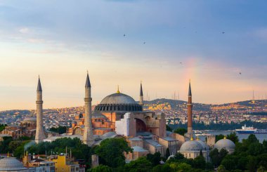 Mavi cami ve Ayasofya hava manzaralı panorama olarak fotoğraflandı