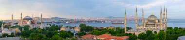 Mavi cami ve Ayasofya hava manzaralı panorama olarak fotoğraflandı