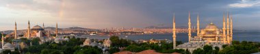 Mavi cami ve Ayasofya hava manzaralı panorama olarak fotoğraflandı