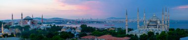 Mavi cami ve Ayasofya hava manzaralı panorama olarak fotoğraflandı