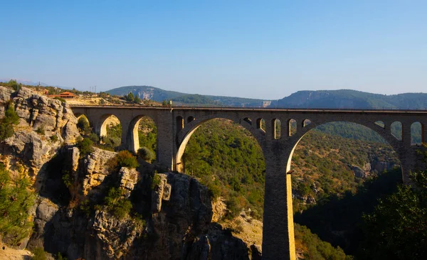 Varda Railway Bridge in the city of Adana in Turkey. Historic, old railway German bridge