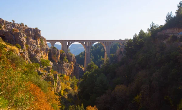 Varda Railway Bridge in the city of Adana in Turkey. Historic, old railway German bridge