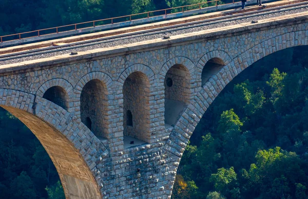 Varda Railway Bridge in the city of Adana in Turkey. Historic, old railway German bridge