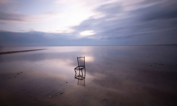 Tuz Golu Dos Maiores Lagos Turquia Fotos Reflexão Minimalista — Fotografia de Stock