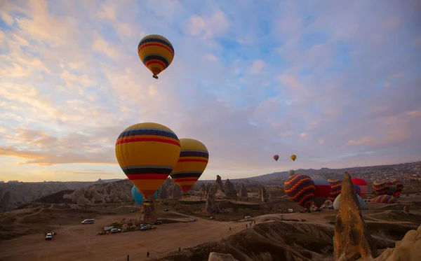 Ballons Volant Cappadoce Greme Lever Soleil Cappadoce Est Connue Dans — Photo