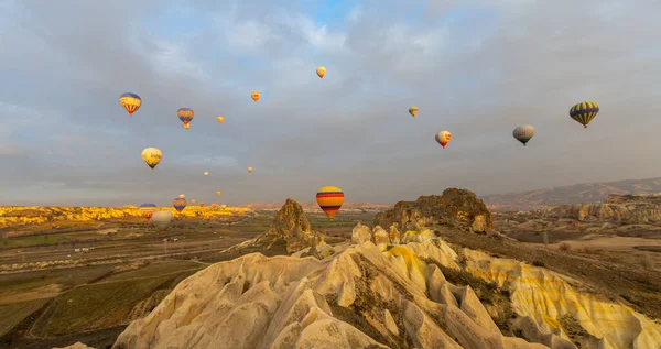 Ballons Volant Cappadoce Greme Lever Soleil Cappadoce Est Connue Dans — Photo