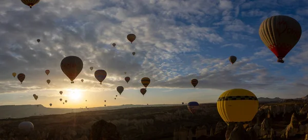 Ballons Volant Cappadoce Greme Lever Soleil Cappadoce Est Connue Dans — Photo