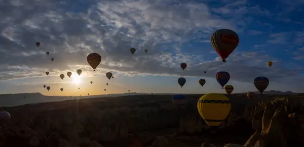 Ballonger Kappadokien Greme Vid Soluppgången Kappadokien Känd Runt Världen Som — Stockfoto