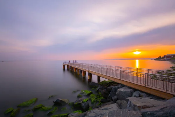 Perfecto Muelle Fotos Tomadas Con Técnica Larga Exposición Seka Parque — Foto de Stock