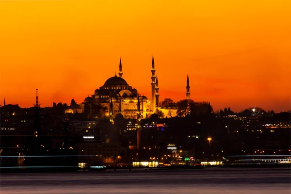 Suleymaniye Moské Kvällstid Perfekt Istanbul Utsikt — Stockfoto