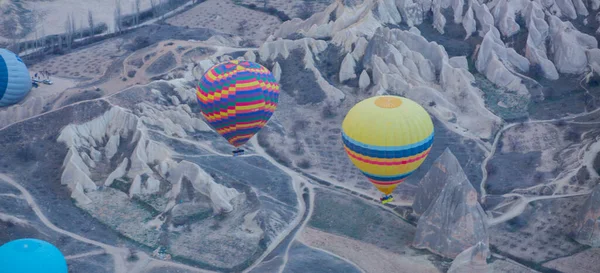 Hot Air Balloon Είναι Θερμός Αέρας Γεμάτος Φλόγα Καππαδοκία Τουρκία — Φωτογραφία Αρχείου