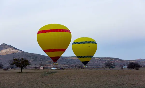 Hot Air Balloon Гаряче Повітря Наповнене Полум Каппадокія Туреччина — стокове фото