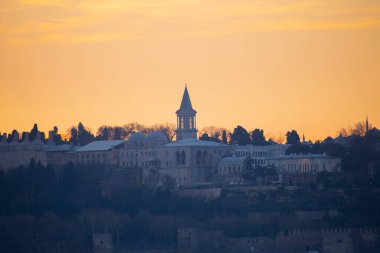 İstanbul, Türkiye 'deki Topkapı Sarayı ve Bizans duvarları