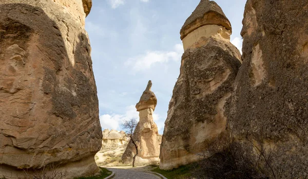 Magnífica Vista Verano Capadocia Impresionante Escena Matutina Del Valle Rosa —  Fotos de Stock