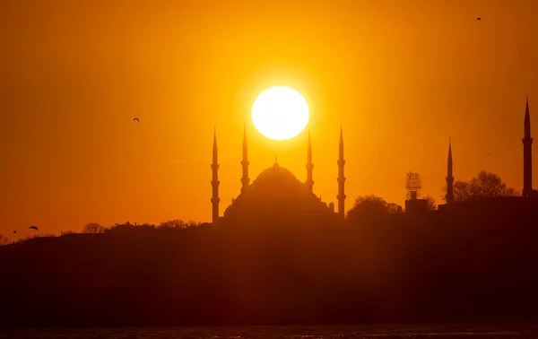 Blue Mosque Hagia Sophia Certain Times Year Sun Enters Two — Stock Photo, Image