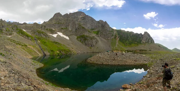 Kackar山脉的Avusor冰川湖 Avusor Plateau Rize Turkey 全景射击 — 图库照片