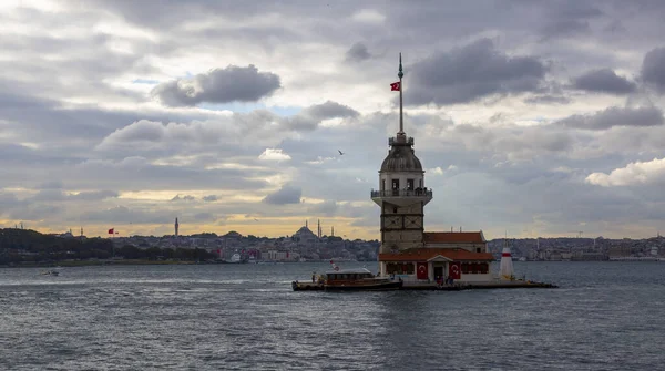 Stanbul Türkiye Nin Sembolü Leander Tower Olarak Bilinen Ünlü Maiden — Stok fotoğraf
