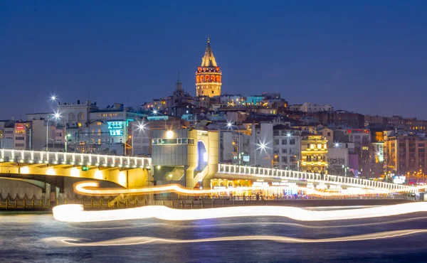 Istanbul Vue Soir Corne Eminonu Beyoglu Karakoy Vue Tour Galata — Photo