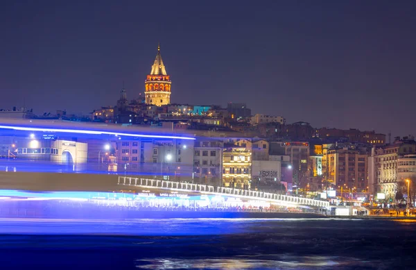 Istanbul Vista Serale Eminonu Corno Oro Beyoglu Karakoy Vista Galata — Foto Stock