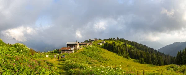 Sonnenuntergang Auf Der Hochebene Von Ayder Das Wolkenmeer Bietet Ein — Stockfoto