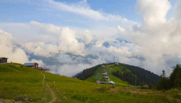 Západ Slunce Ayder Plateau Moře Mraků Nabízí Perfektní Vizuální Hostinu — Stock fotografie