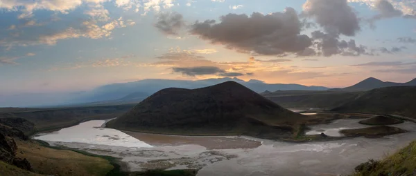 Lago Meke Turco Meke Lago Cratera Vulcânica Composto Por Dois — Fotografia de Stock