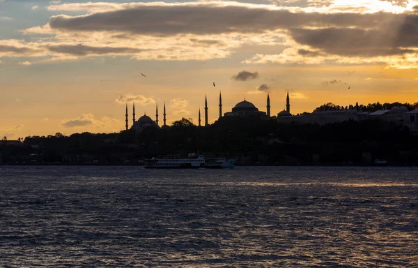 Silhouette Paesaggistica Più Bella Istanbul — Foto Stock
