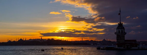 Silueta Paisaje Más Hermosa Estambul — Foto de Stock