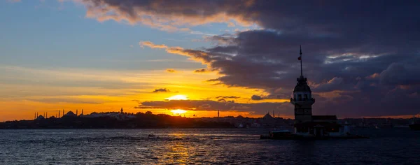 Silhouette Paesaggistica Più Bella Istanbul — Foto Stock