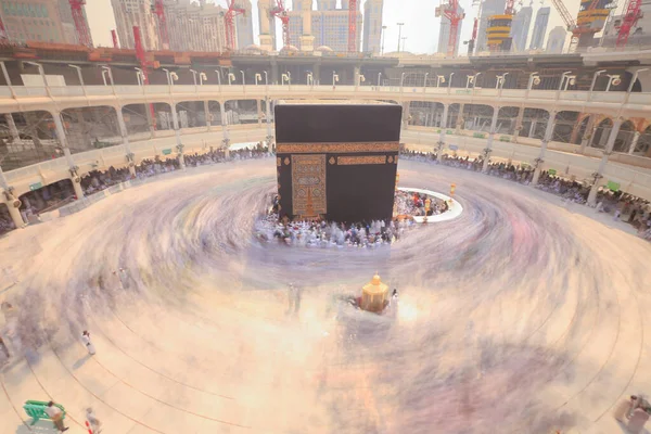 Мусульманські Паломники Кааба Харам Мечеть Мекки Саудівська Аравія Під Час — стокове фото