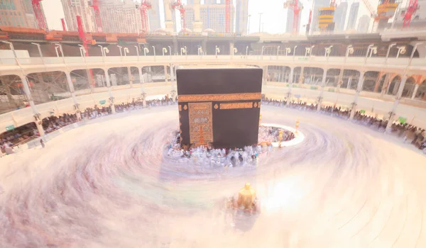 Peregrinos Muçulmanos Kaaba Mesquita Haram Meca Arábia Saudita Durante Hajj — Fotografia de Stock