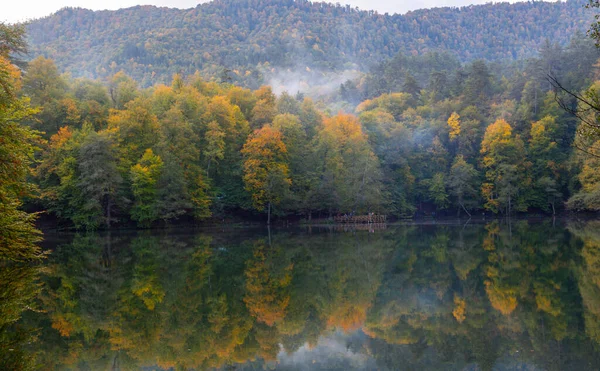 Jesienny Krajobraz Siedem Jezior Yedigoller Park Bolu Turcja — Zdjęcie stockowe