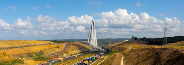 Puente Del Sultán Yavuz Selim Sobre Estrecho Del Bósforo Norte —  Fotos de Stock