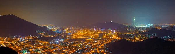 Blick Auf Mekka City Masjidlharam Morgengrauen Vom Berg Des Lichts — Stockfoto