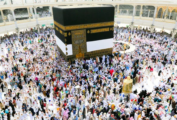 Таваф Англ Tawaf Ритуал Під Час Умри Або Хаджу Коли — стокове фото