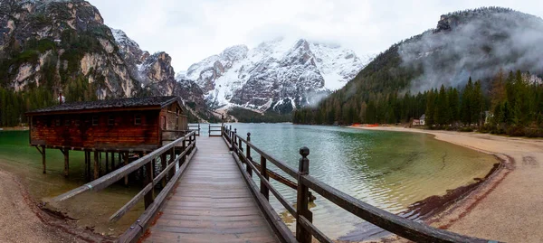 Krajina Lago Braies Dolomitských Horách — Stock fotografie