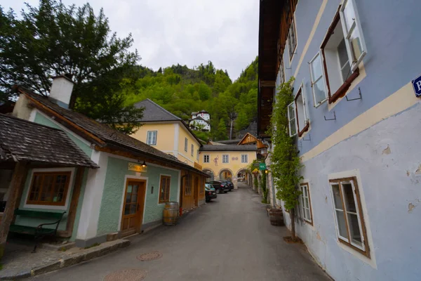 Scenic Picture Postcard View Famous Hallstatt Mountain Village Austrian Alps — Stock Photo, Image